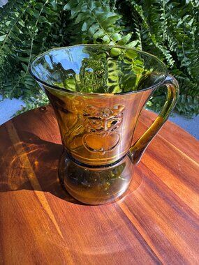 Rare Vintage Rossini Italian Art Glass Beer Mug with Lion Head, MCM Tankard